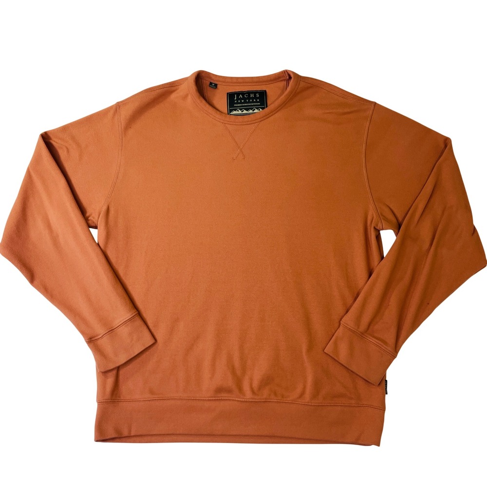 Jachs New York Mens Burnt Orange Crewneck Sweatshirt Size Medium Rust